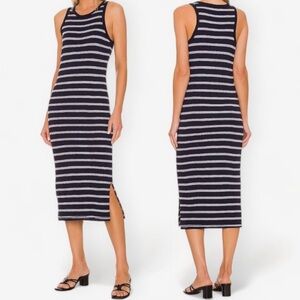 Michael Stars Ruby Blue Striped Midi Tank Dress